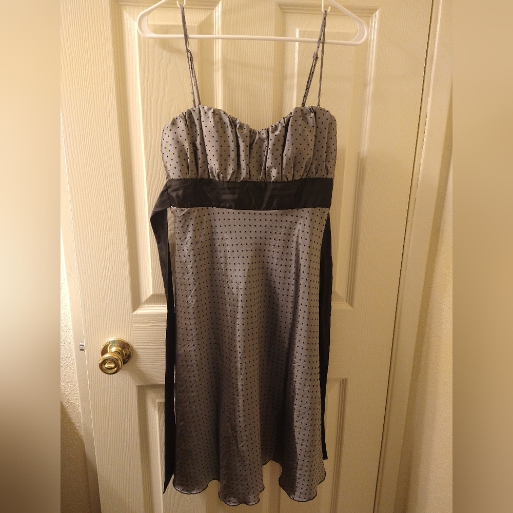 Charlotte Russe Deep Silver w black dots dress 7